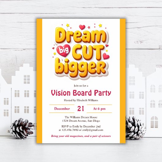 Fun Dream Big Cut Grotere Visie Board Party Kaart