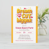 Fun Dream Big Cut Grotere Visie Board Party Kaart (Staand voorkant)