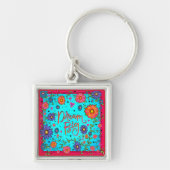 Fun Dream Big Floral Quote Inspirivity Sleutelhang Sleutelhanger (Voorkant)