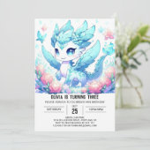 Fun Dreamy Dragon Verjaardag Kaart (Staand voorkant)