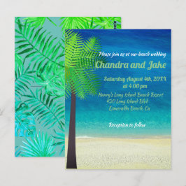 Fun dreamy strand trouwuitnodiging briefkaart