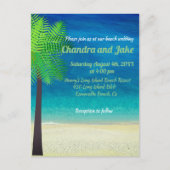 Fun dreamy strand trouwuitnodiging briefkaart (Voorkant)