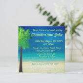 Fun dreamy strand trouwuitnodiging kaart (Staand voorkant)