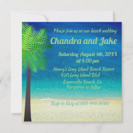 Fun dreamy strand trouwuitnodiging kaart