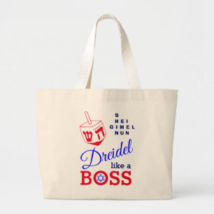 Fun Dreidel als een Boss Hanukkah Grote Tote Bag