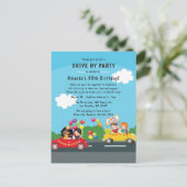 Fun drive by Birthday Parade Party Briefkaart (Staand voorkant)