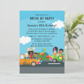 Fun Drive by Birthday Parade Party Foto Kaart (Staand voorkant)