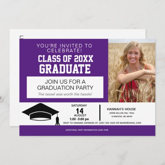 Fun Drive By Party 2020 Afstuderen aangekondigd Aankondiging (Voorkant / Achterkant)