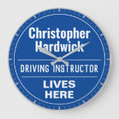 Fun Driving Instructor Wall Plaque Style Grote Klok (Voorkant)