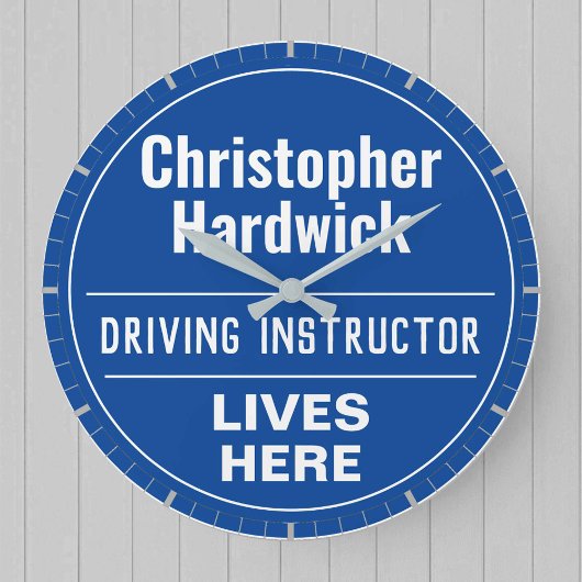 Fun Driving Instructor Wall Plaque Style Grote Klok