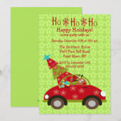 Fun Driving Reindeer met Boom Holiday Party Kaart (Voorkant / Achterkant)