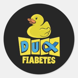 Fun Duck Diabetes Awareness Ronde Sticker