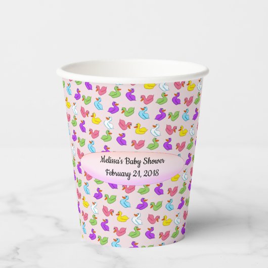 Fun Ducks Baby shower Paper Cups Papieren Bekers (Voorkant)