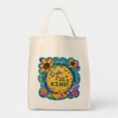 Fun Dude Be Kind Schattigee Floral Inspirivity Can Tote Bag (Voorkant)