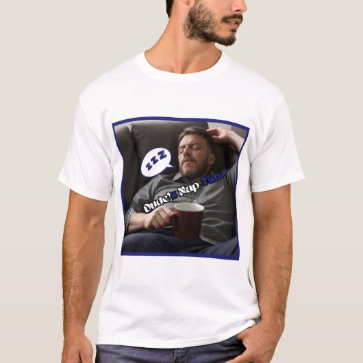 Fun Dude's Nap Time Wit T-shirt met kort Sleeve (Voorkant)