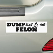 Fun Dump Elon en de Felon Bumpersticker (Op auto)