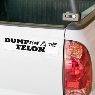 Fun Dump Elon en de Felon Bumpersticker