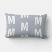 Fun Dusty Blue Monogram Kussen (Achterkant)