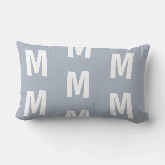 Fun Dusty Blue Monogram Kussen (Achterkant)