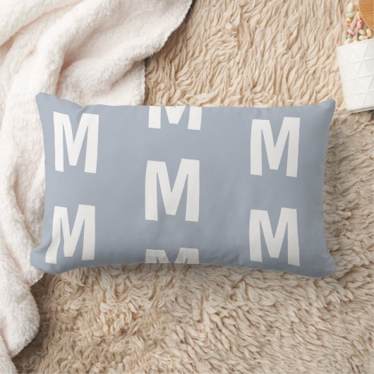 Fun Dusty Blue Monogram Kussen (Deken)
