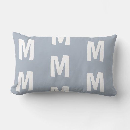 Fun Dusty Blue Monogram Kussen (Voorkant)