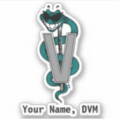 Fun DVM Personalized Sticker for Dierenartsen (Voorkant)