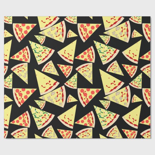 Fun Dynamic Random Pattern Pizza Lover's Cadeaupapier (Vlak)