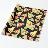 Fun Dynamic Random Pattern Pizza Lover's Cadeaupapier (Uitgerold)