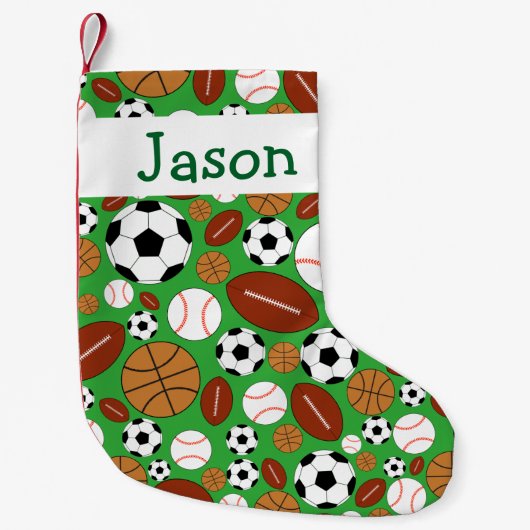 Fun Dynamic Sports Theme Persoonlijk Kleine Kerstsok (Voorkant)