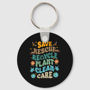 Fun Earth Day Save Redding Recyclen Plant Schone Z Sleutelhanger