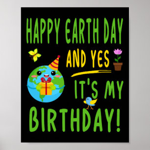 Fun Earth Day verjaardagsfeestje - 22 april Poster