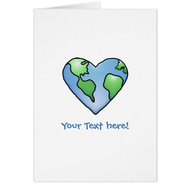 Fun Earth Heart Shaded Cartoon Style Icon (Voorkant)