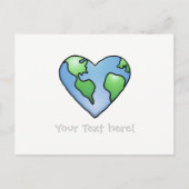 Fun Earth Heart Shaded Cartoon Style Icon Briefkaart (Voorkant)