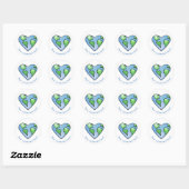 Fun Earth Heart Shaded Cartoon Style Icon Ronde Sticker (Vel)