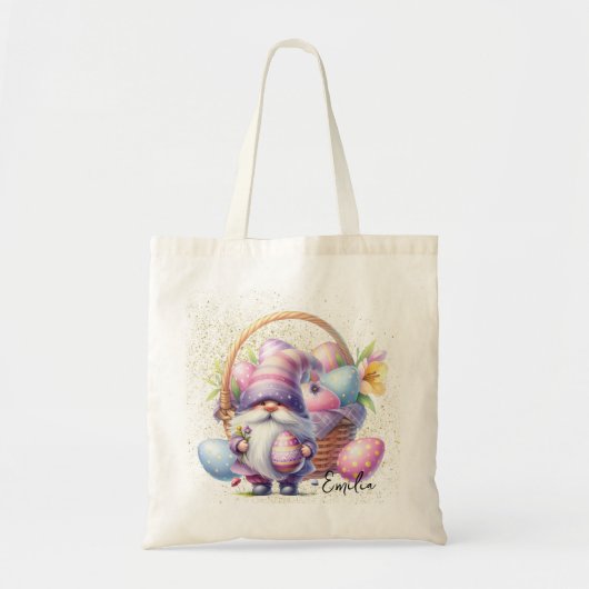 Fun Easter Egg Hunt Gnomes Glitter Tote Bag (Voorkant)