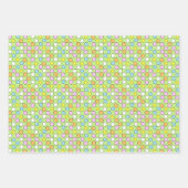 Fun Easter Eggs White Green Striped Pattern Inpakpapier Vel (Voorkant 2)