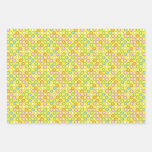 Fun Easter Eggs White Green Striped Pattern Inpakpapier Vel (Voorkant 2)