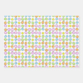 Fun Easter Eggs White Green Striped Pattern Inpakpapier Vel (Voorkant)