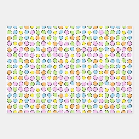 Fun Easter Eggs White Green Striped Pattern Inpakpapier Vel (Voorkant)