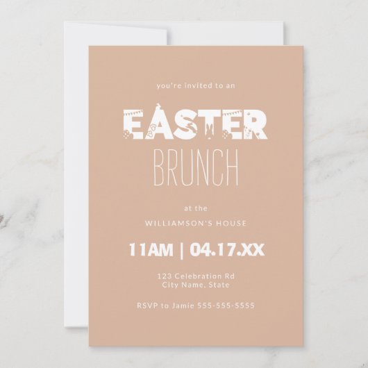 Fun Easter Silhouette Brunch Blush Pink Kaart (Voorkant)