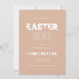 Fun Easter Silhouette Brunch Blush Pink Kaart