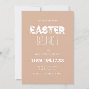 Fun Easter Silhouette Brunch Blush Pink Kaart