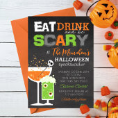 Fun Eat Drink en Be Scary Halloween Adult Party Kaart