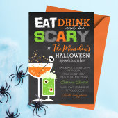 Fun Eat Drink en Be Scary Halloween Adult Party Kaart