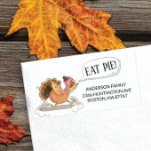 Fun Eat Pie Turkey Thanksgiving Adres Label