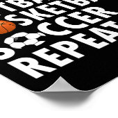 Fun Eat Slaap Softbal Basketbal Voetbal Mannen Jon Poster (Hoek)