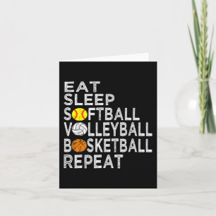 Fun Eat Slaap Softbal Volleybal Basketbal Jongens Kaart