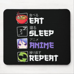 Fun Eat Sleep Anime Herhaal Anime Japan Manga Gift Muismat