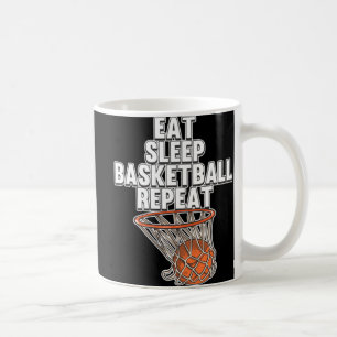 Fun Eat Sleep Basketball Herhaal Sportcoach Playe Koffiemok