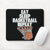 Fun Eat Sleep Basketball Herhaal Sportcoach Playe Muismat (Met muis)